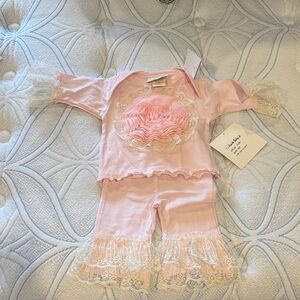 Charming Pink Lace Kids Pajama Set